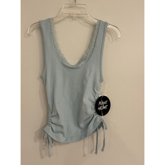 Planet Heart Baby Blue Seamless Lace Trim Tank (Size S) – NWT - Picture 3 of 4